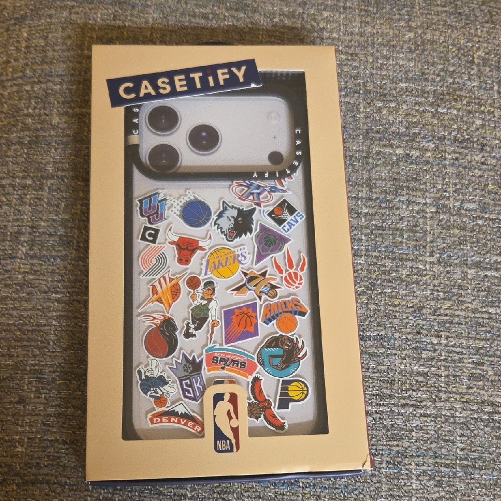 New in BOXCASETiFY NBA Co-Lab Retro Logos Sticker iPhone 17 ProMax case
